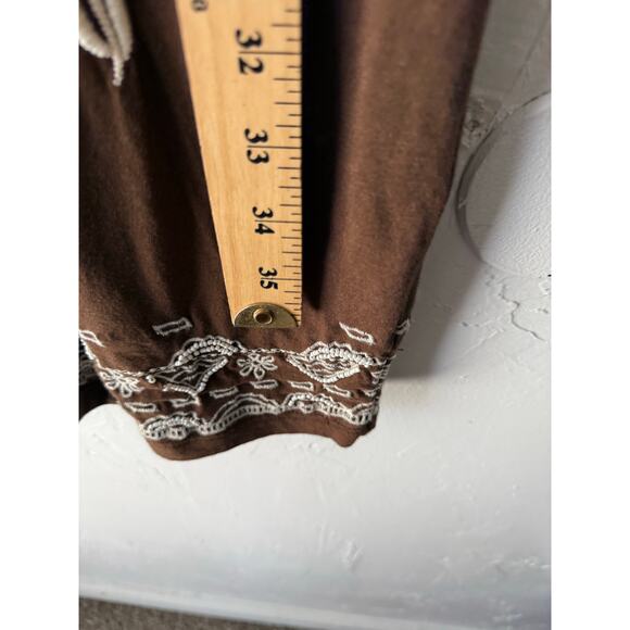 Charter Club Size Large Boho Embroidered‎ Cotton Modal Mini Dress Artsy - Picture 10 of 10